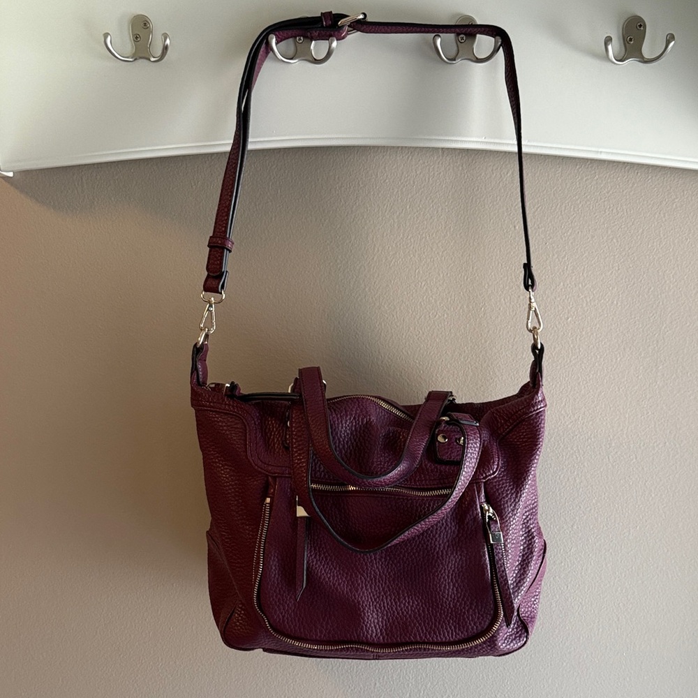 Urban Expressions Burgundy Vegan Leather Shoulder/Cross Body Bag